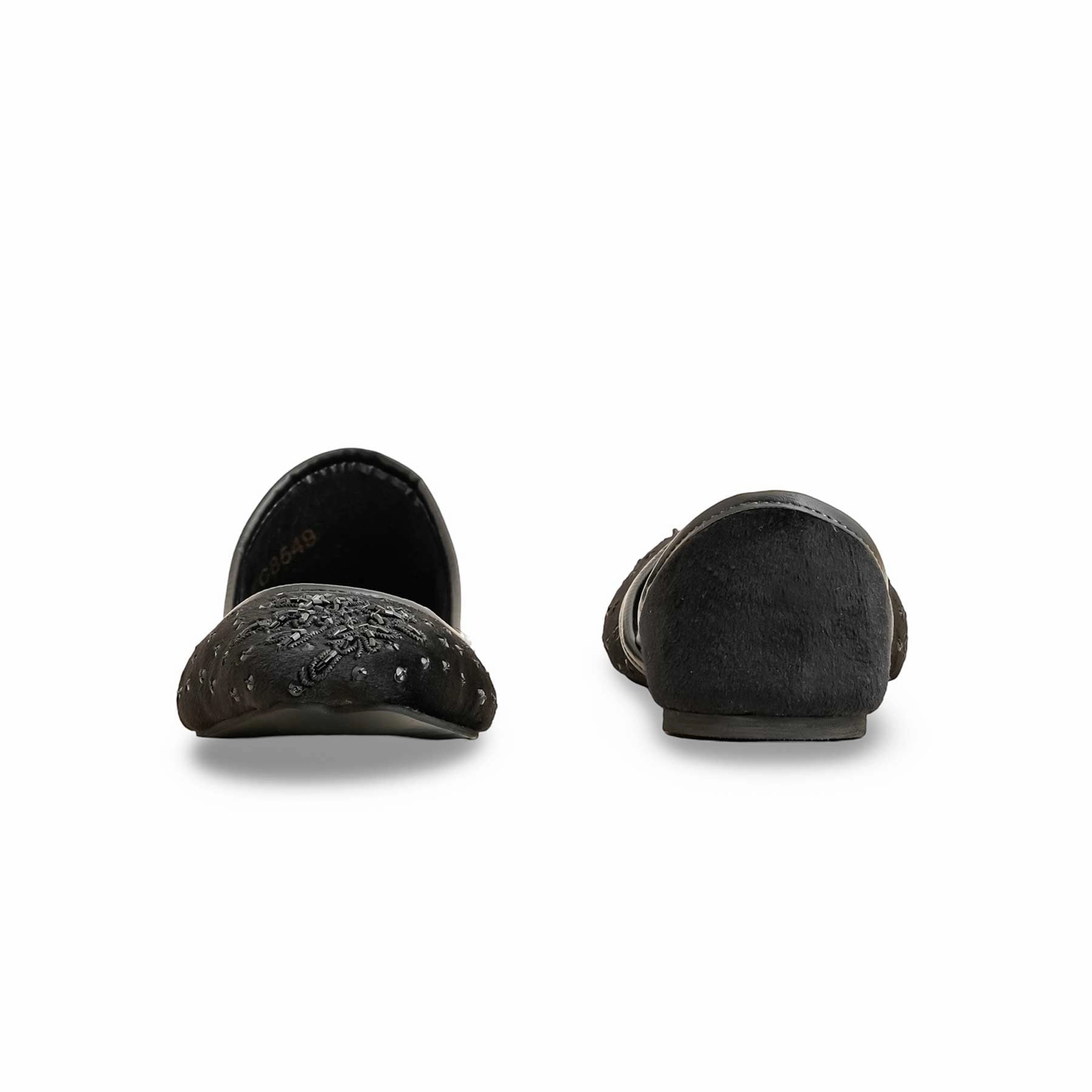 Black Fancy Khusa For Women EC8549 Mountain Shoes Flats