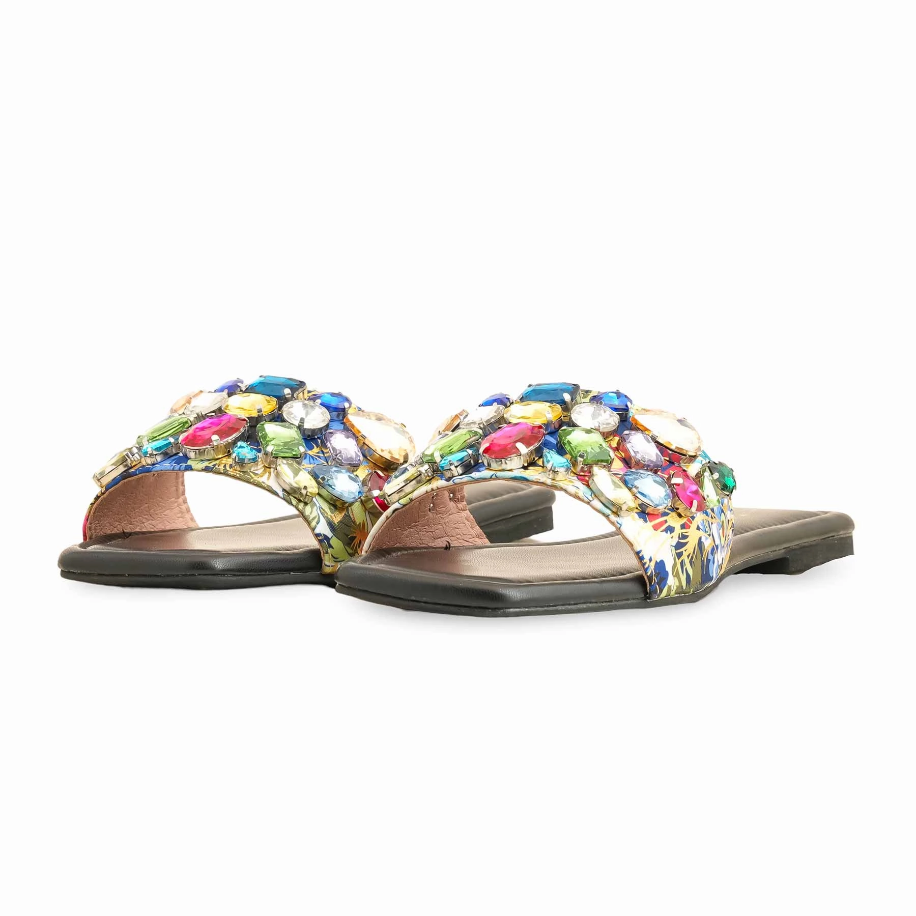 Flat Derby Shoes Black Fancy Women Slipper FN7939