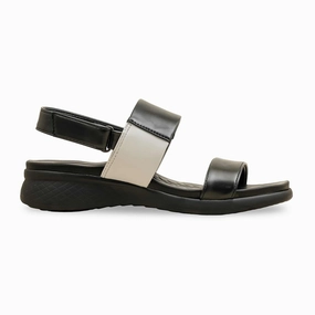 Black Formal Sandal PU0589 Wooden Wedge Sandals