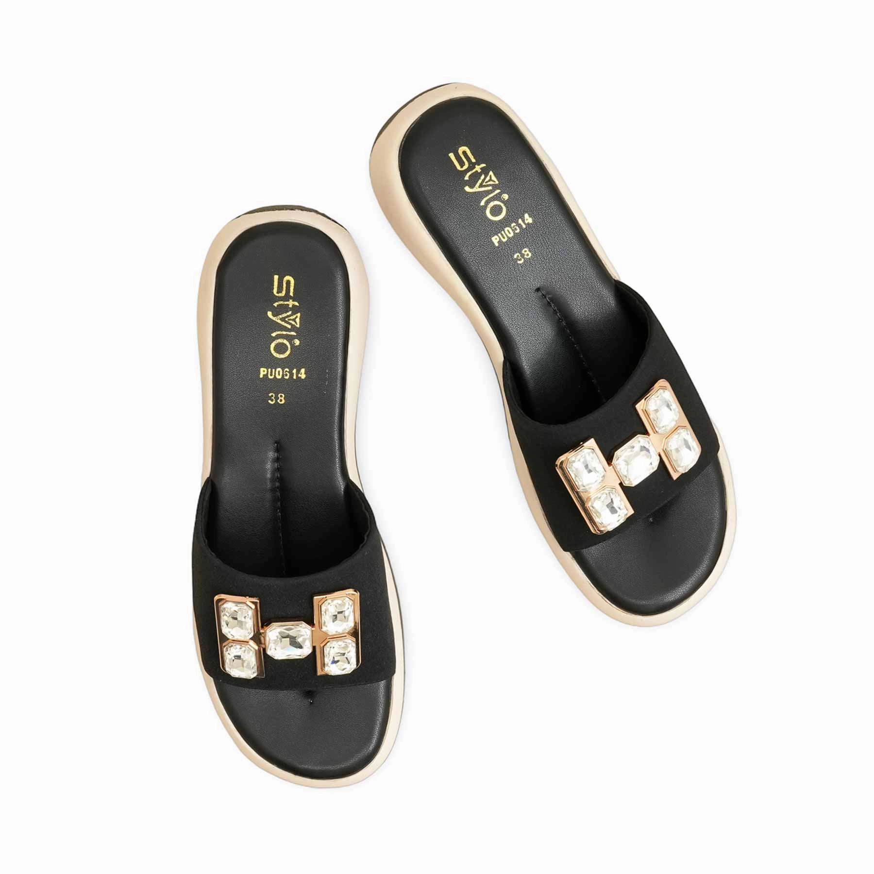 Black Formal Slipper PU0614 Bed Room Slippers