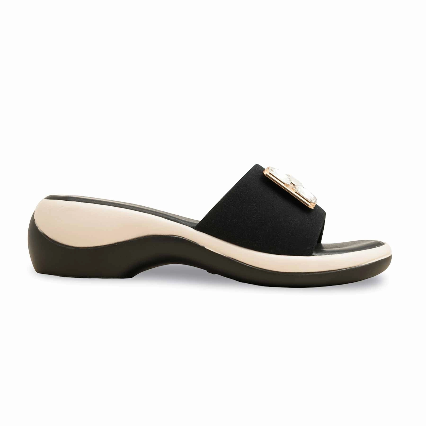 Waterproof Slides Shoes Black Formal Slipper PU0614