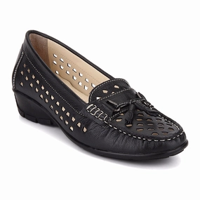 Black Moccasins Casual Leather Loafer Shoes