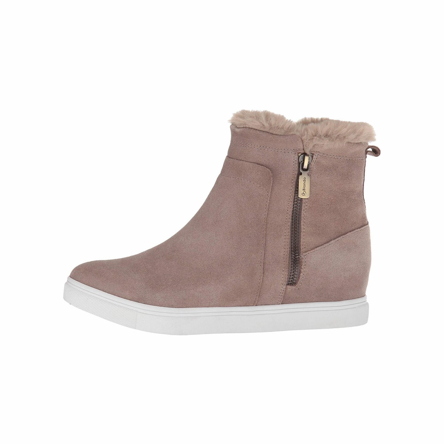 BLONDO Glade Women | Mushroom Suede (B3453-MSH) Heeled Platform Boots