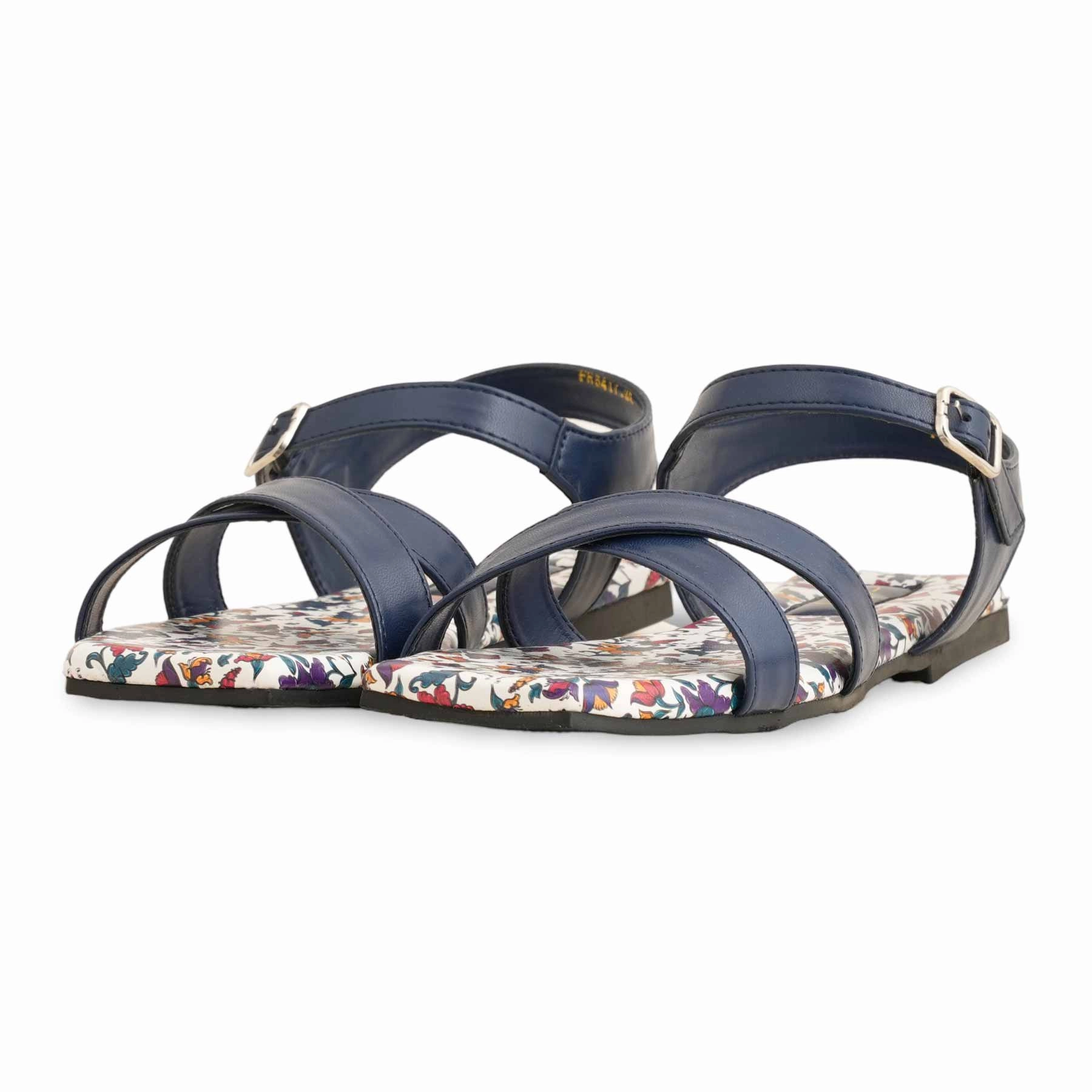 Blue Formal Women Sandal FR5417 Leather Sandals For Ladies