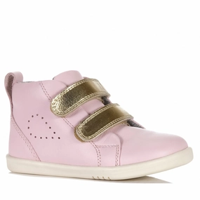 Bobux I-Walk Grass Court Hi Ballet Pink In Puss In Boots
