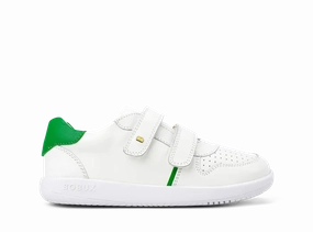 Bobux Kid  Riley Trainer - White   Emerald Gum Skate