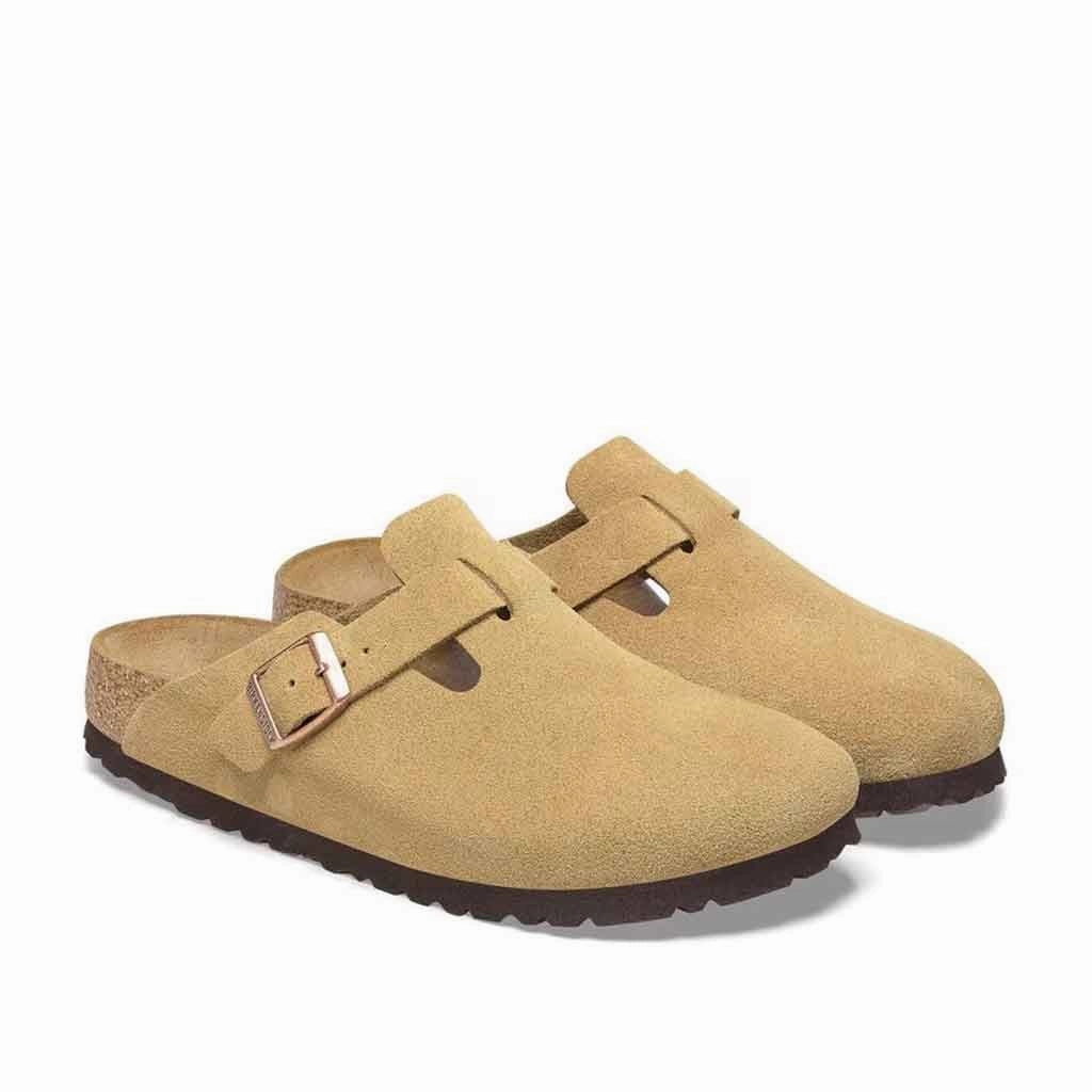 Boston Clog - Latte Suede Flat Sneakers Shoes
