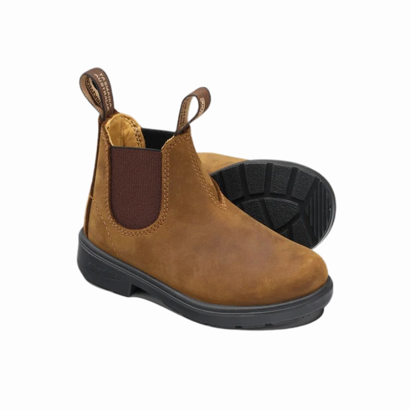 Blundstone 1563 - Kids Saddle Brown Combat Boots With Dress