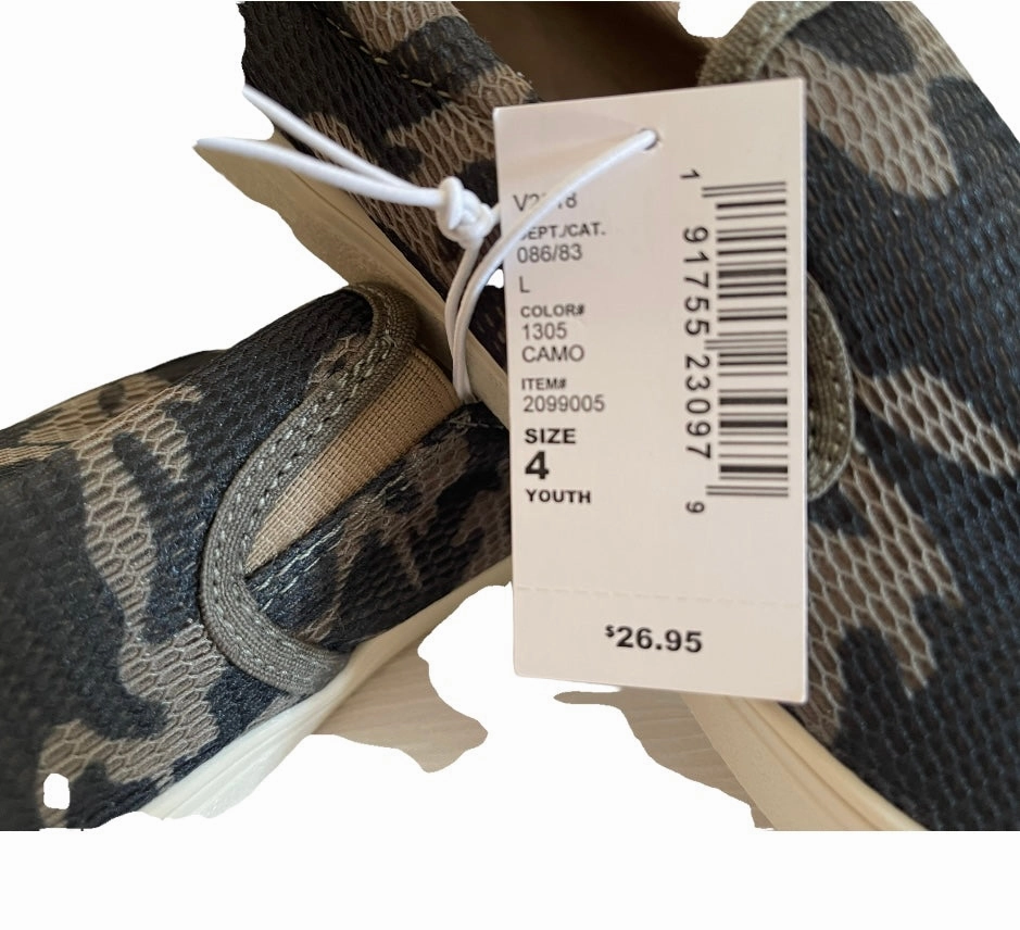 Composite Toe Slip On Work Shoes Boy Slip On Sneakers Camouflage Size 4