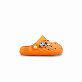 Fuzzy Babba Slippers Boys Orange Casual Flip Flop KD5728