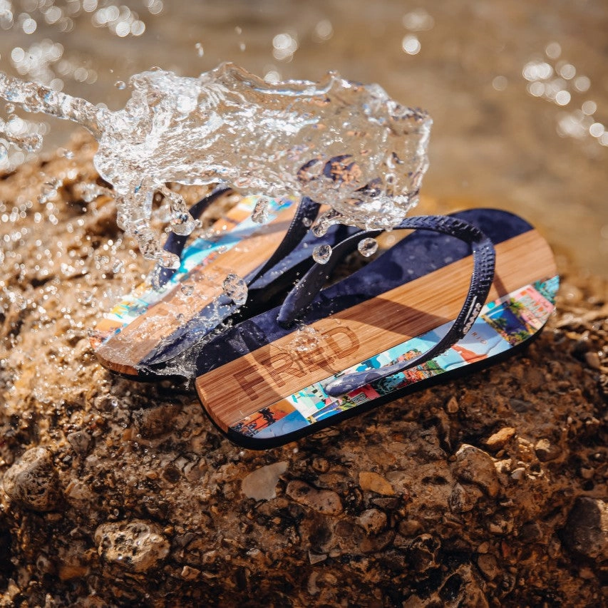 Decorate Flip Flops For Spa Party Brazil Posters Men's Flip Flops - Blue