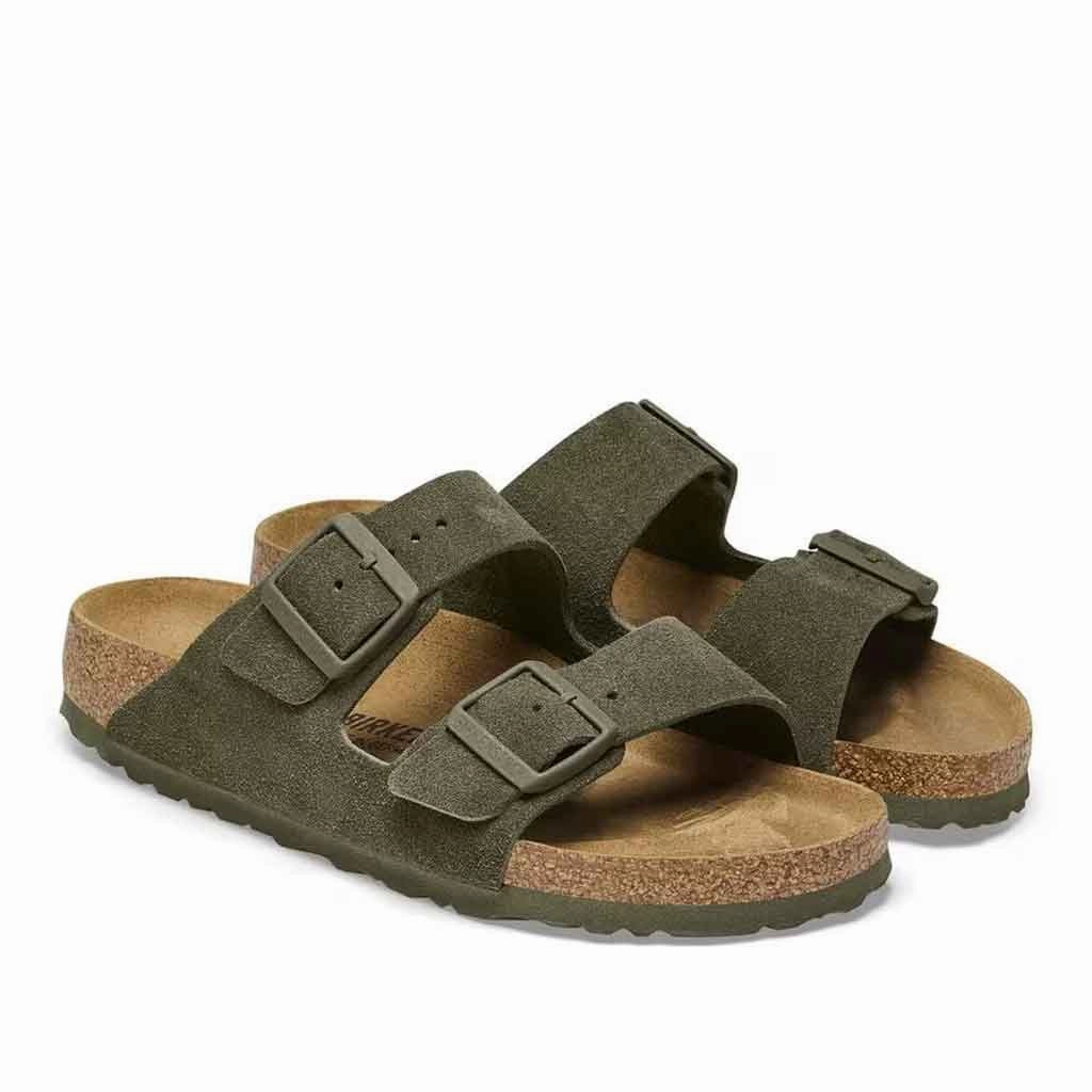 Birkenstock Arizona - Thyme Suede Best Golf Shoes Wide Flat Feet