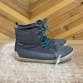 Hiking Boots For Backpacking Columbia - Women's Goodlife High Top Duck Shoes - MSRP $110: gray-women-8