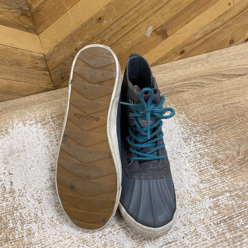 Columbia - Women's Goodlife High Top Duck Shoes - MSRP $110: gray-women-8 Prada Suede Hiking Boots