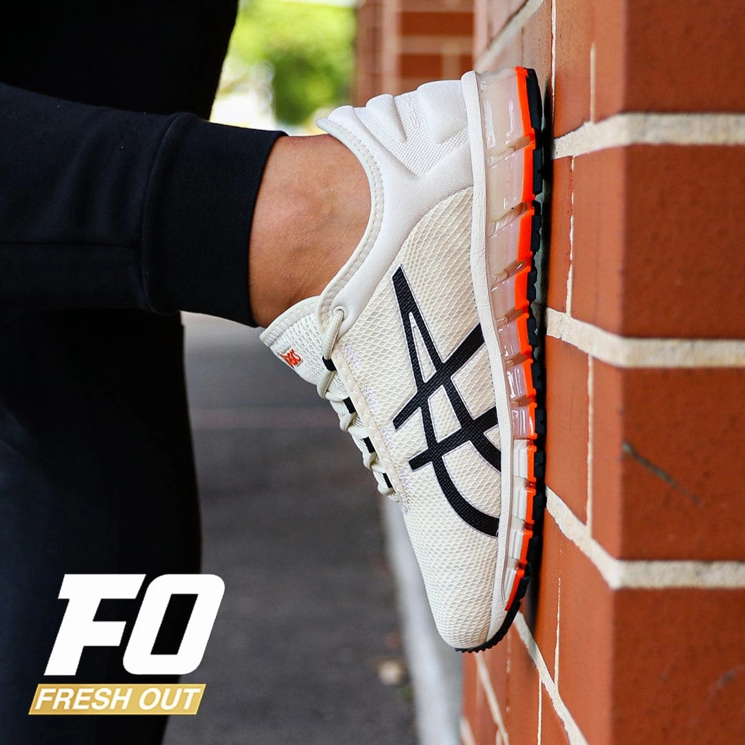 Men's Asics Gel-Quantum 180 3 MX Birch/Black/Cream Wafer Asics Running Shoes Logo