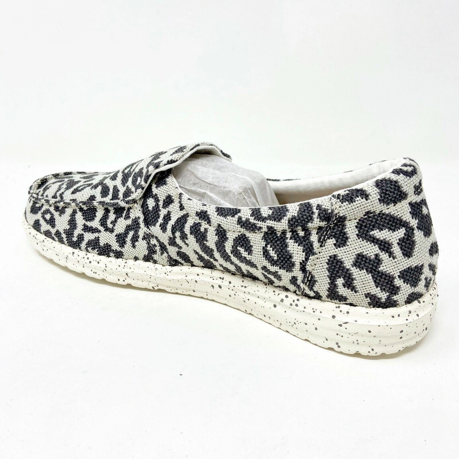 Hey Dude Womens Misty Woven Cheetah Grey Size 5 Slip On Walking Comfort Shoes Best Walking Shoes Supination