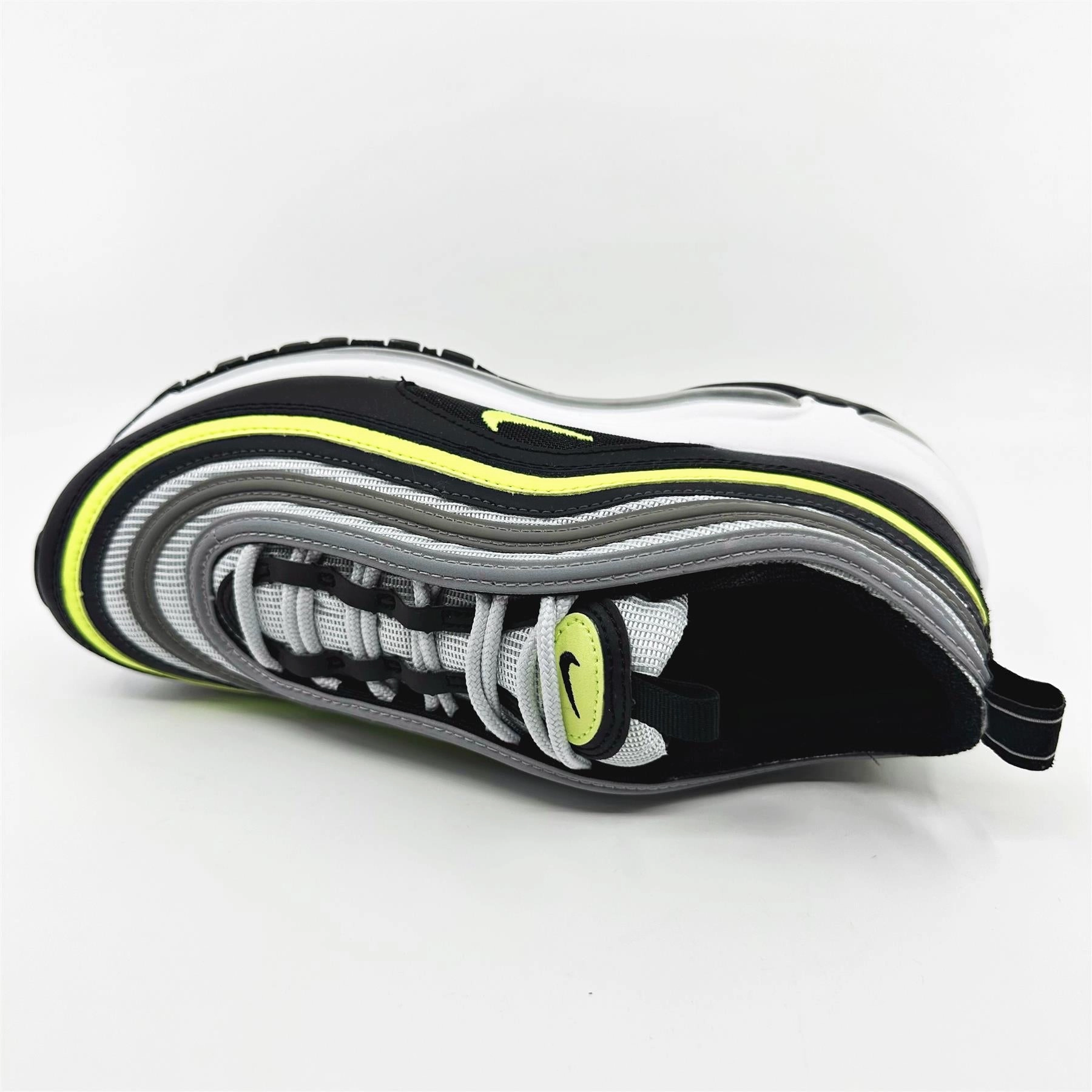 Nike Air Max 97 (GS) Pure Platinum Volt Black White Kids Size 5.5 Athletic Sneaker For Walking Best Walking Shoe Best