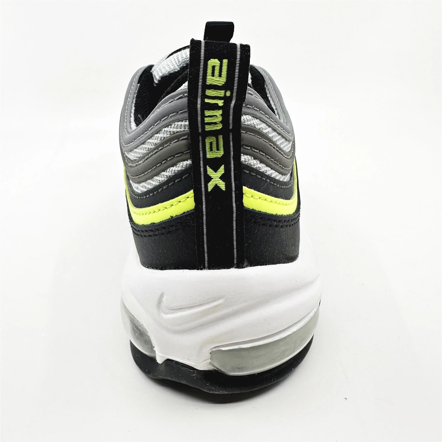 Nike Air Max 97 (GS) Pure Platinum Volt Black White Kids Size 5.5 Athletic Sneaker Best Walking Shoes Treadmill