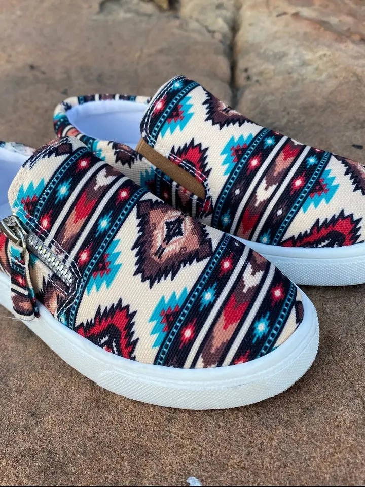 Biker Boots Wide Calf Trailblazer Kids Aztec Western Style Fashion Sneakers