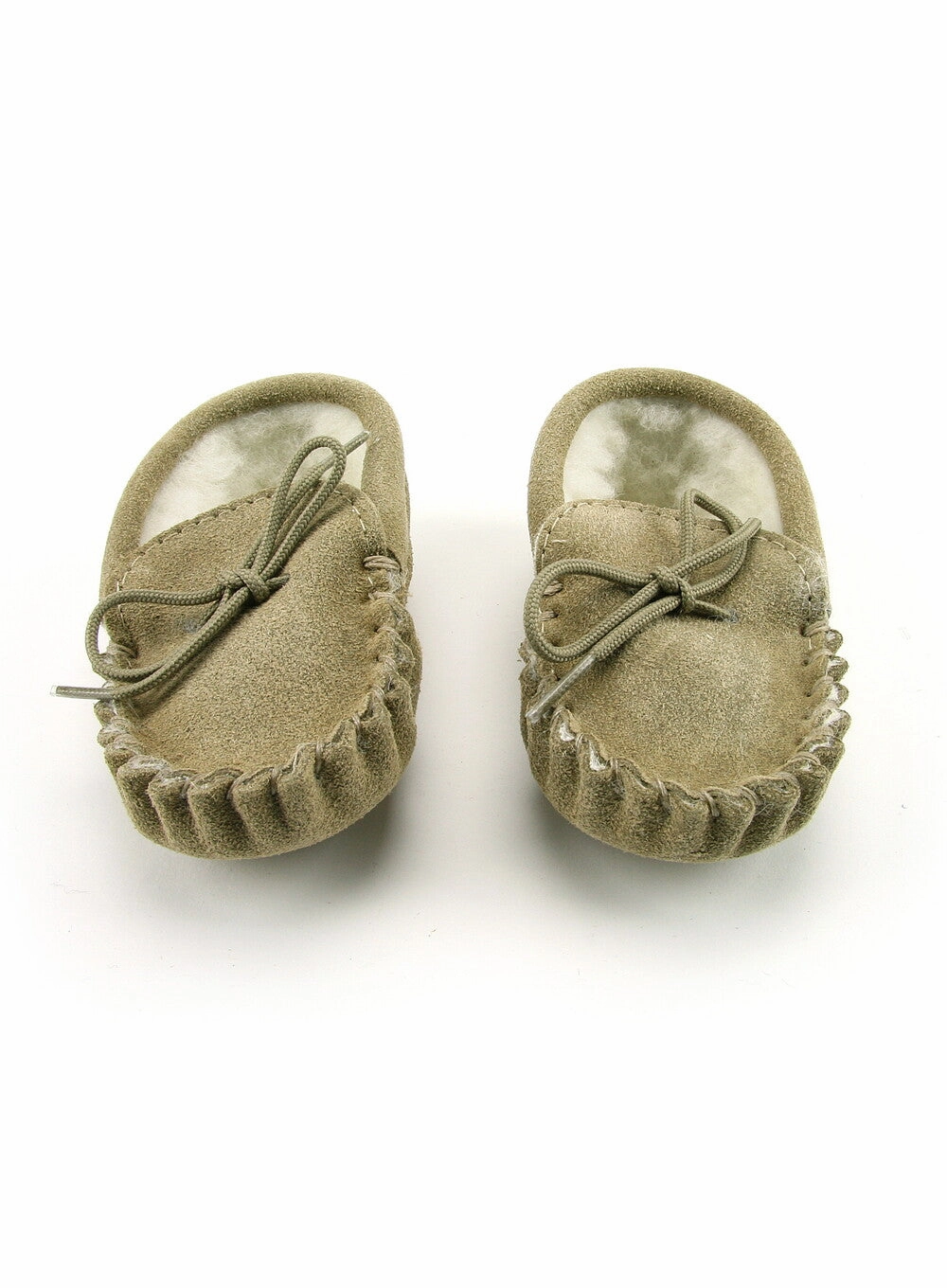 British Made Children's Moccasin Slippers Beige Block Ballet Slippers