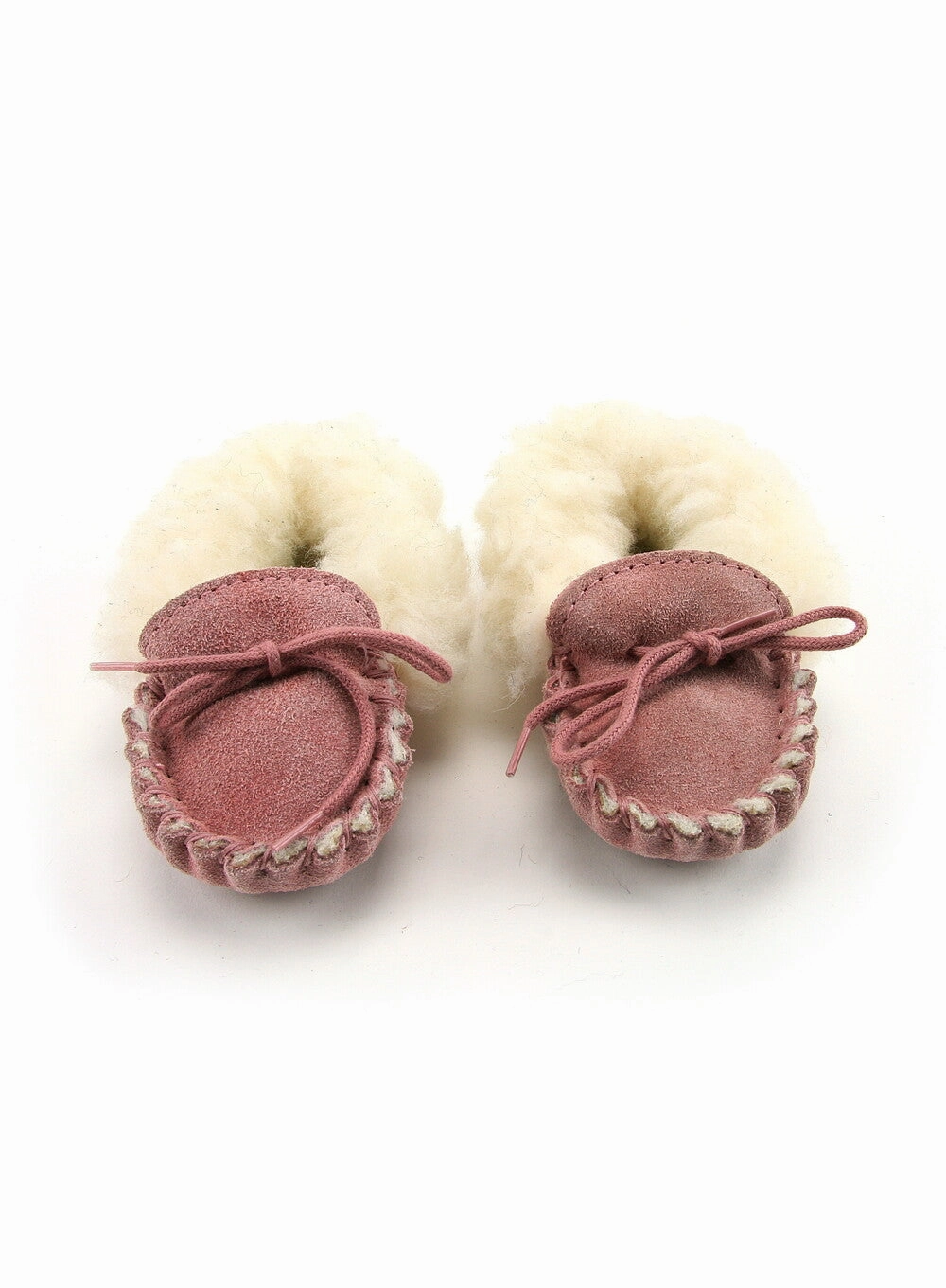 British Made Pink Children's Moccasins with Collar Time Slippers