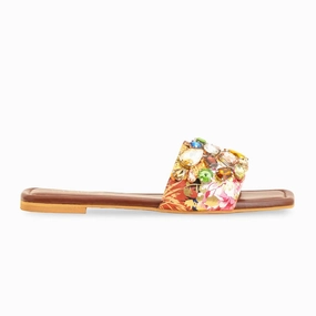 Tory Burch Shoes Flats Brown Fancy Women Slipper FN7939