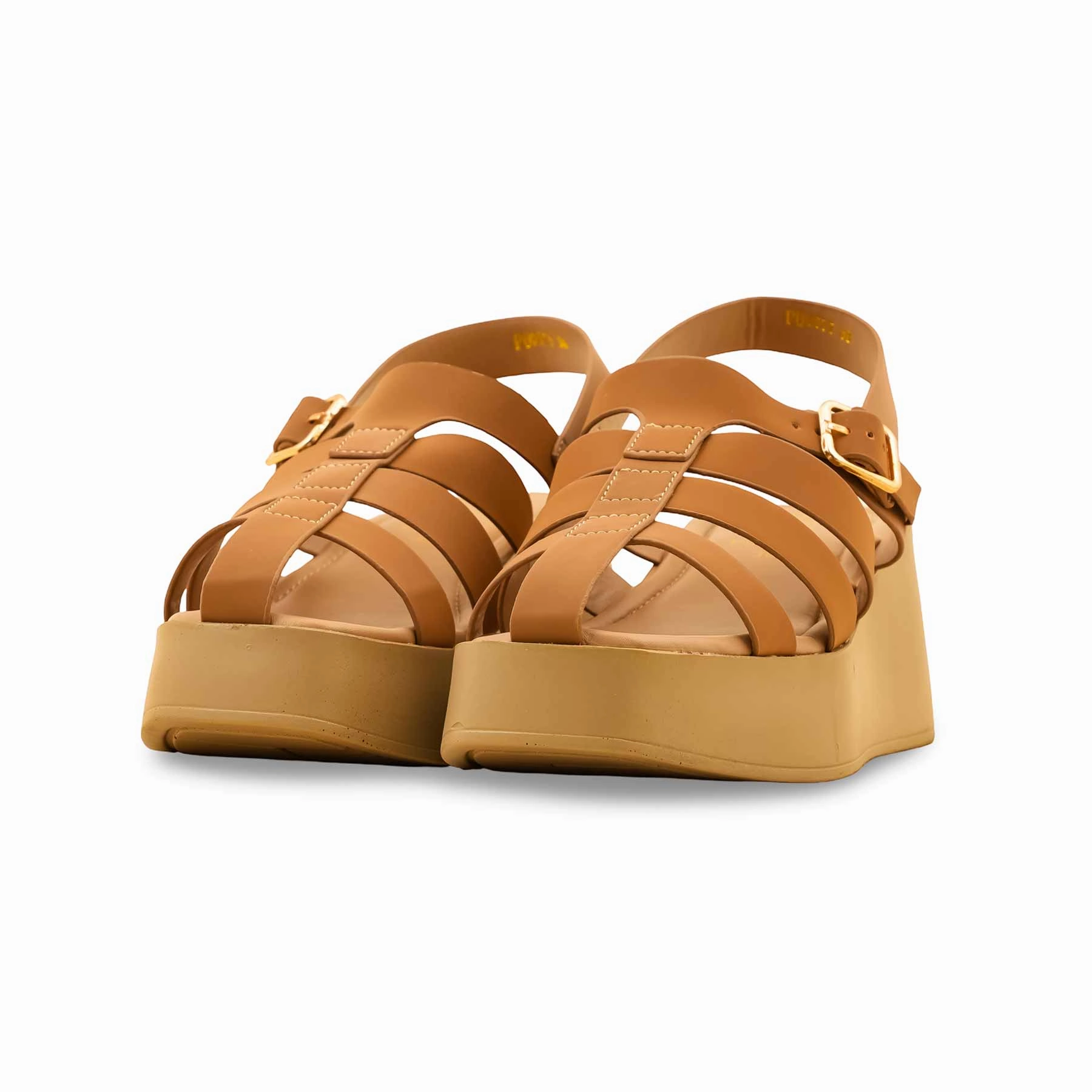 Block Heels Sandals Brown Formal Sandal PU0575