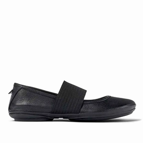 Camper Right Nina - Black Wide Flat Shoes With Arch Support