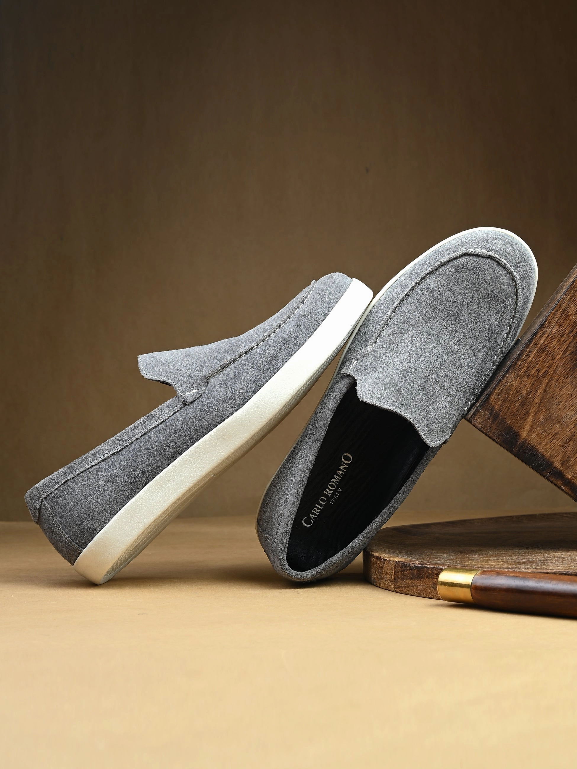 CARLO ROMANO BEIGE COLOR SUEDE LEATHER STYLISH SHOES FOR MEN Space Hippie 01 Casual Shoes