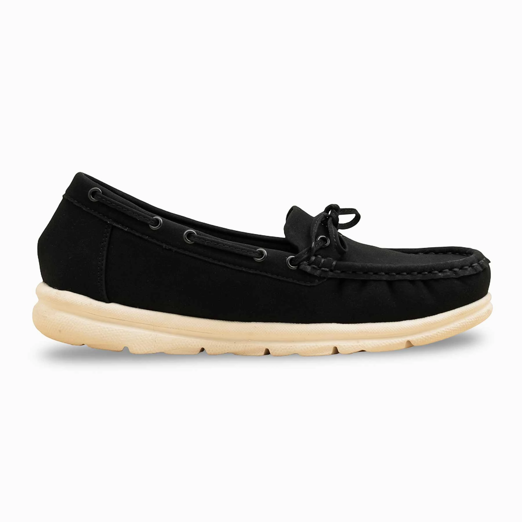 Business Casual Work Shoes Black Women Moccasin WN4486