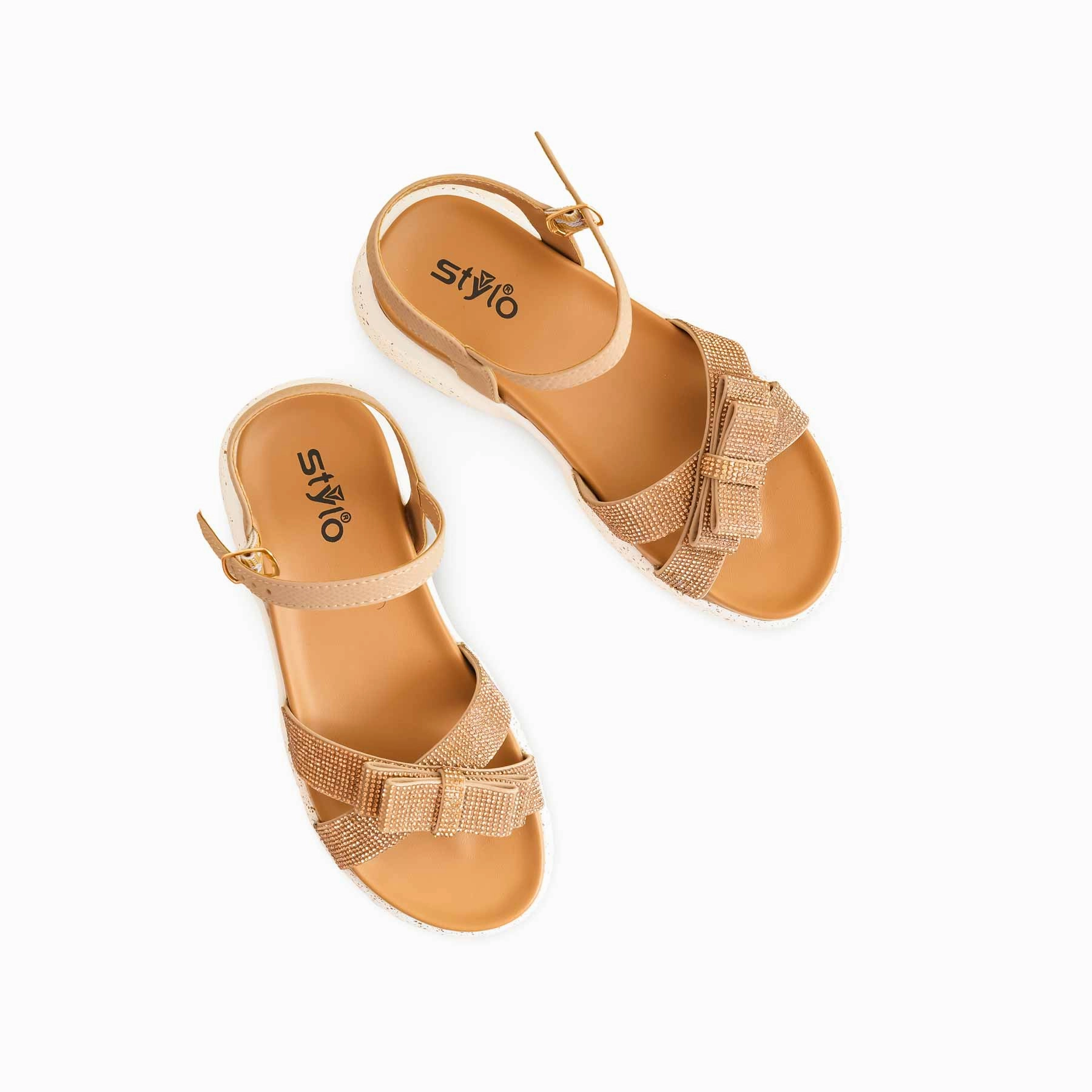 Sandals Jamaica Ochi Beach Resort Girls Golden Formal Sandal KD5699