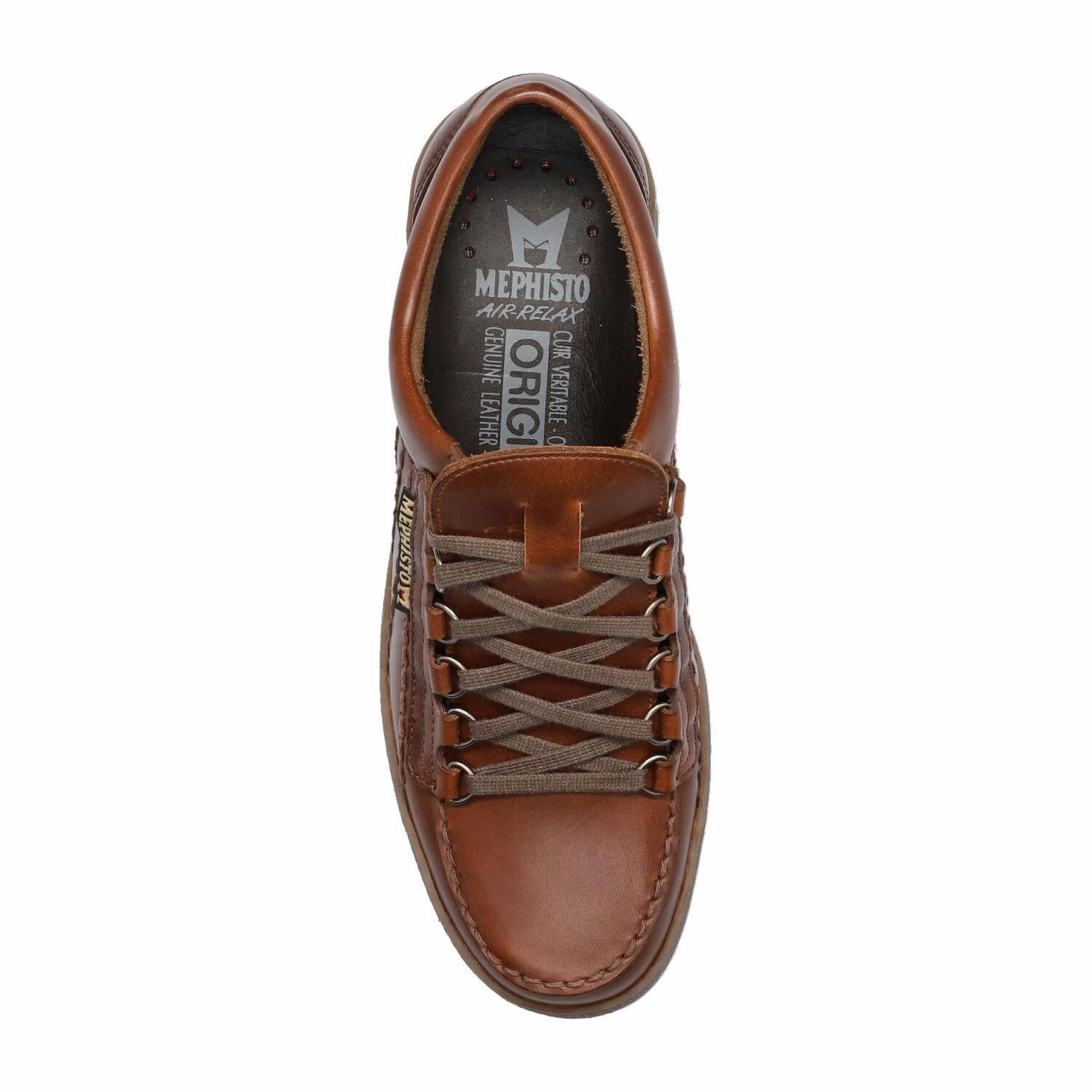 Mephisto 5116477 Rainbow Mens Chestnut Full Grain Leather Lace Up Shoes Air Max Flyknit Venture Casual Shoes