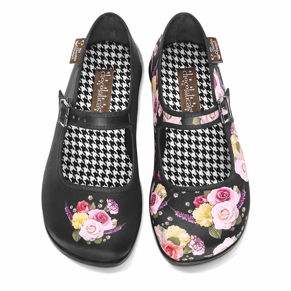 Flat Woven Shoes Chocolaticas Velvet Garden Women's Mary Jane Flat