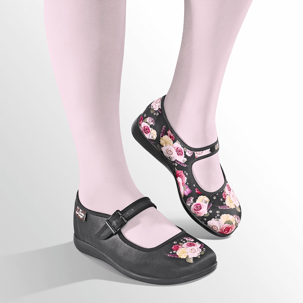 Shoes For Flat Feet Running Chocolaticas Velvet Garden Women's Mary Jane Flat