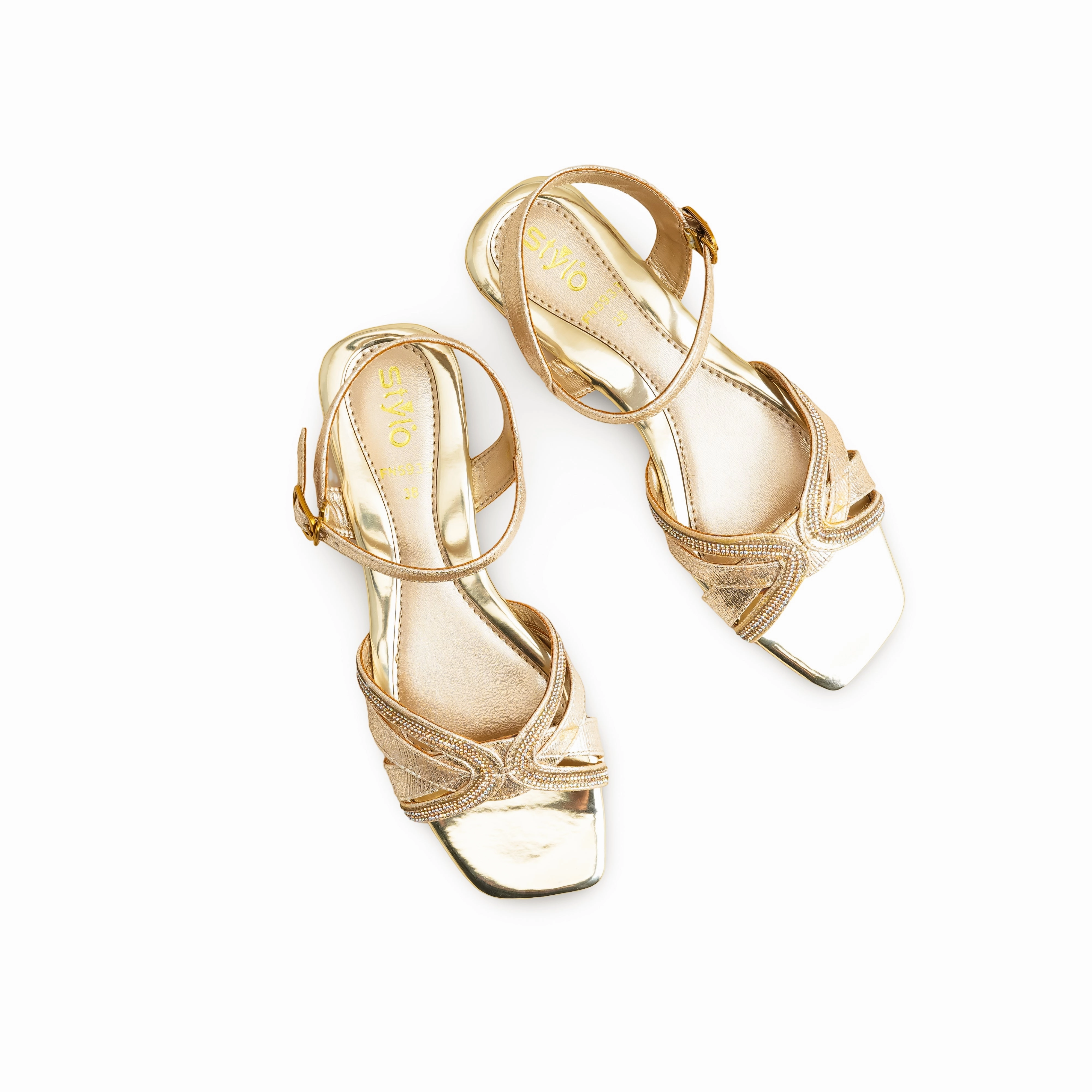 Zara Flat Sandals Golden Fancy Sandal FN5933