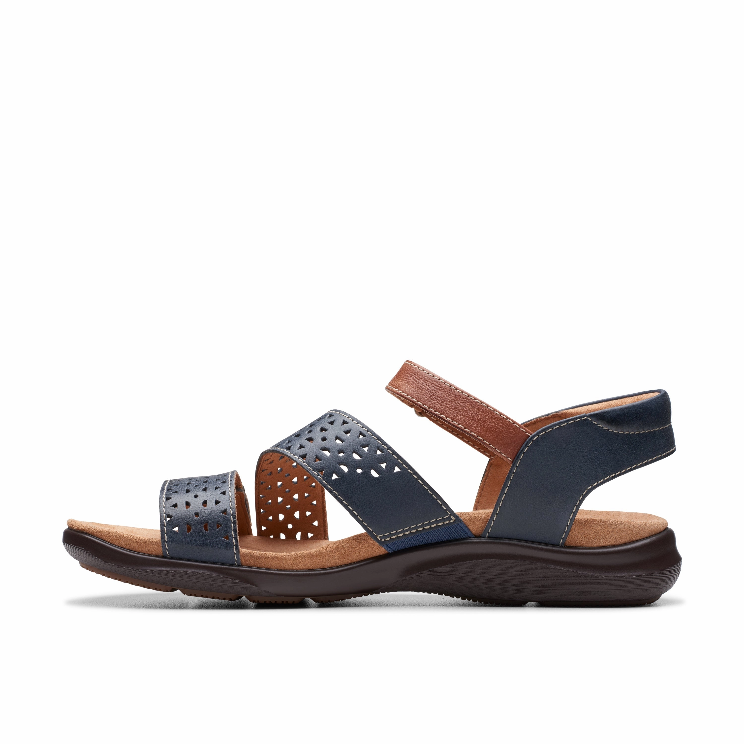 CLARKS | CASUAL SANDALS | WOMEN | KITLY WAY NAVY LEATHER | BLUE Best Sandals For Plantar