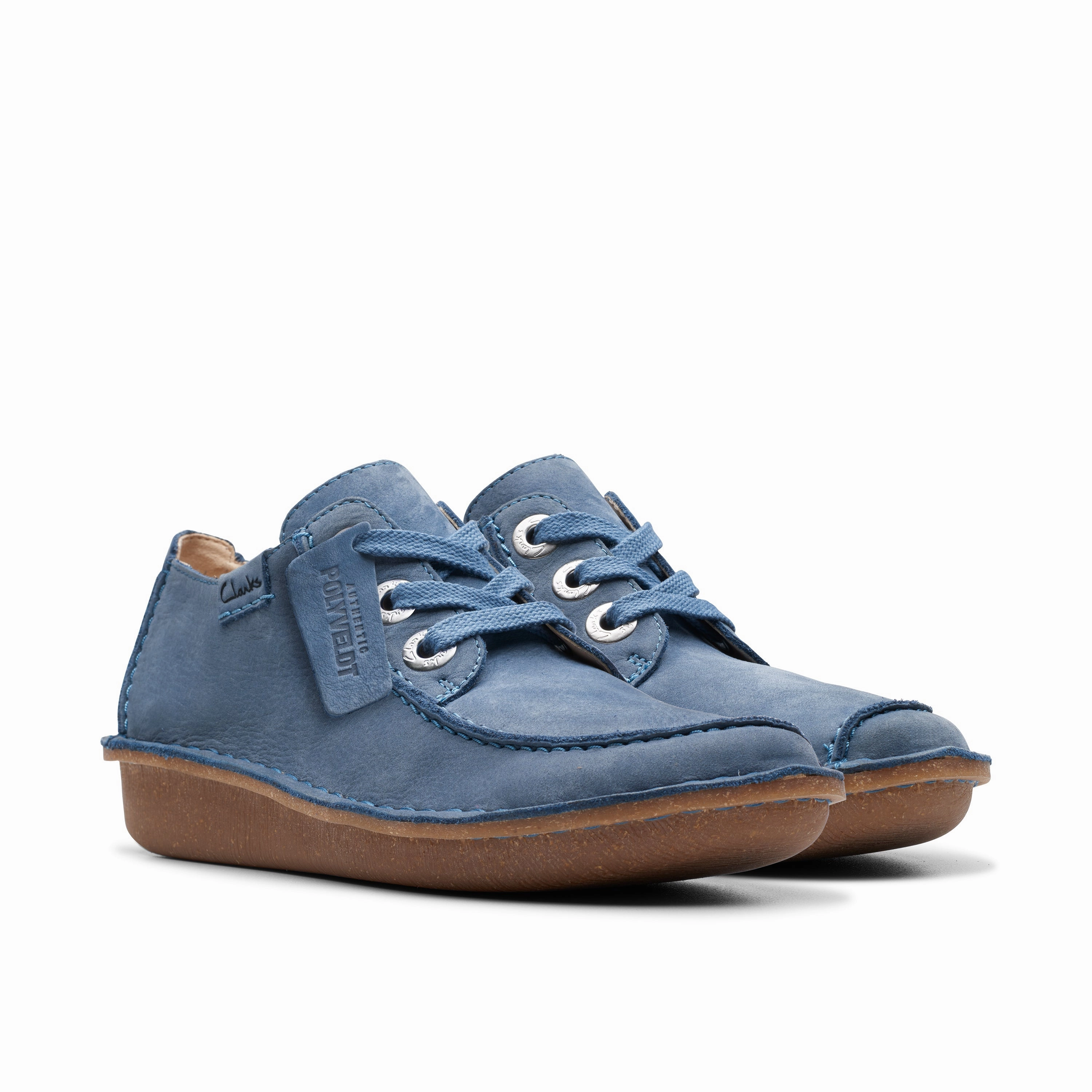CLARKS | CASUAL SHOES | WOMEN | FUNNY DREAM BLUE NUBUCK | BLUE Casual Shoes No Lace