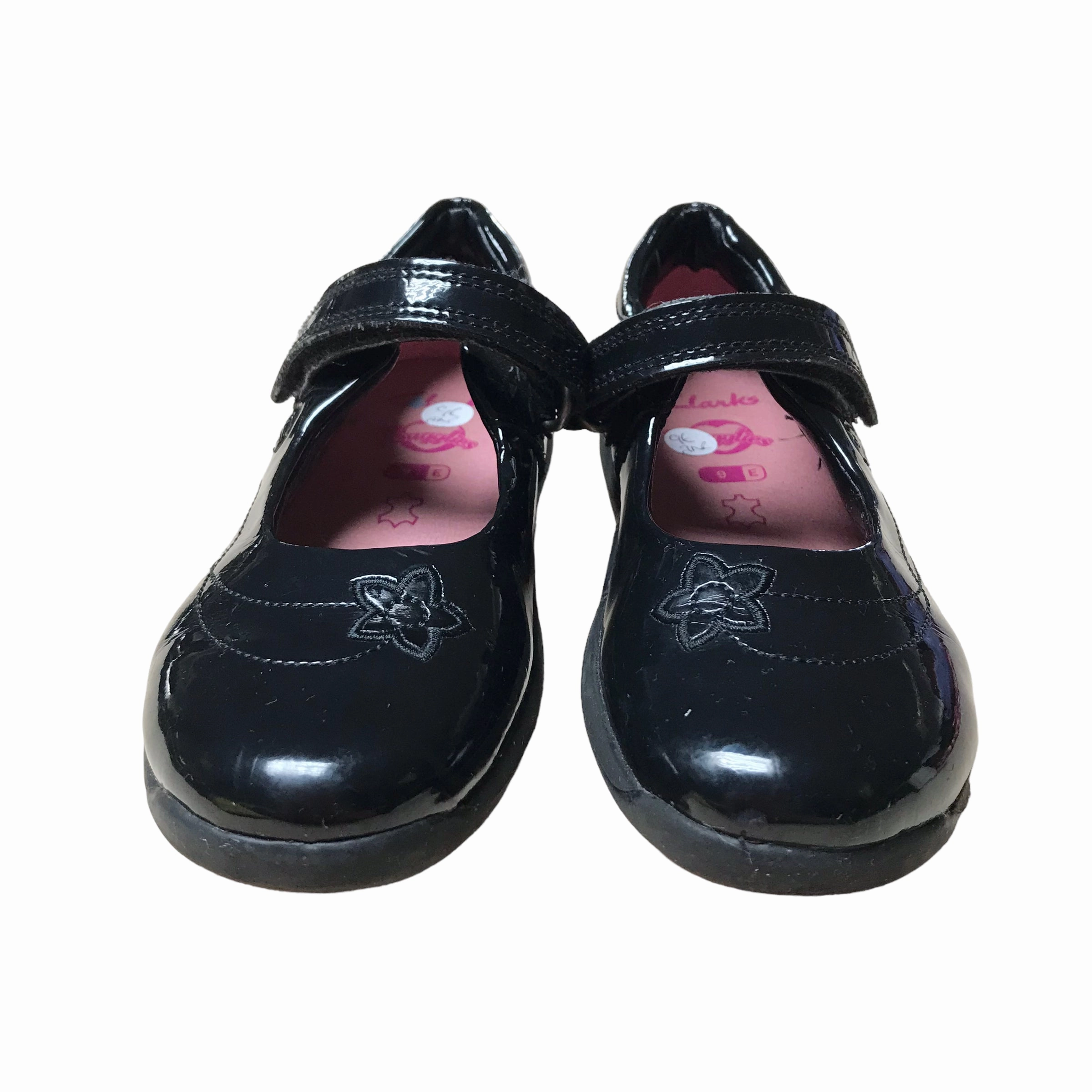 Clarks Black Leather School Shoes Shoe Size 9E junior Cheap Suede Skate