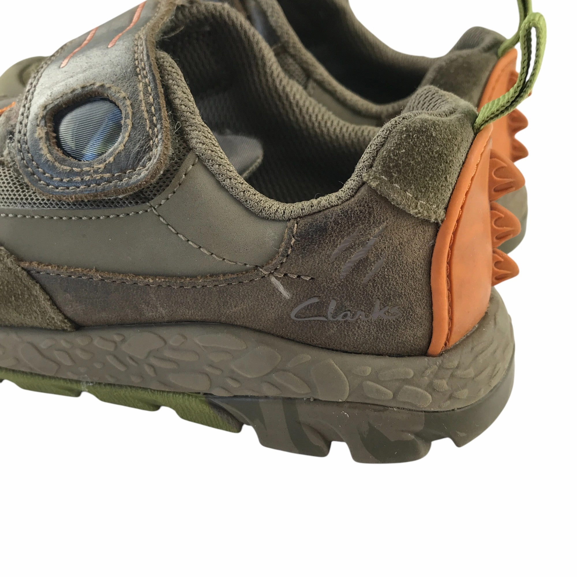 Best Walking Waterproof Clarks hiking shoe size 12.5 G junior khaki dinosaur style
