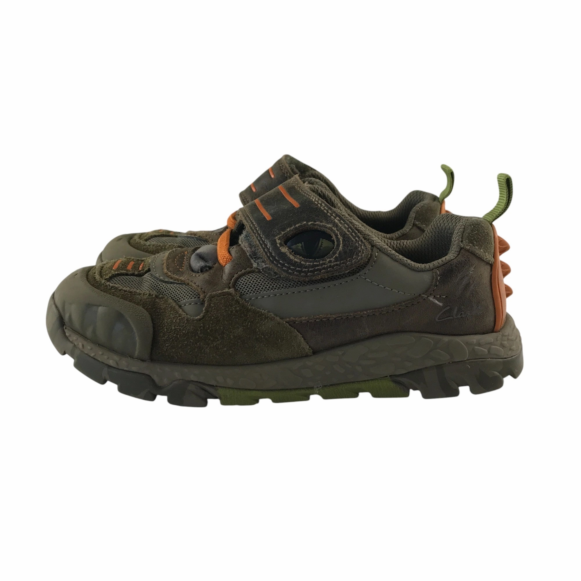 Clarks hiking shoe size 12.5 G junior khaki dinosaur style For Supinators Best Walking