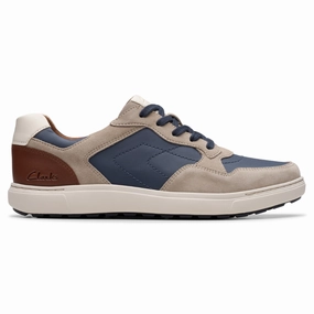 Clarks Mapstone Sport Grey Combi Leather Sneaker (Men's) Casual Shoes With  Jeans