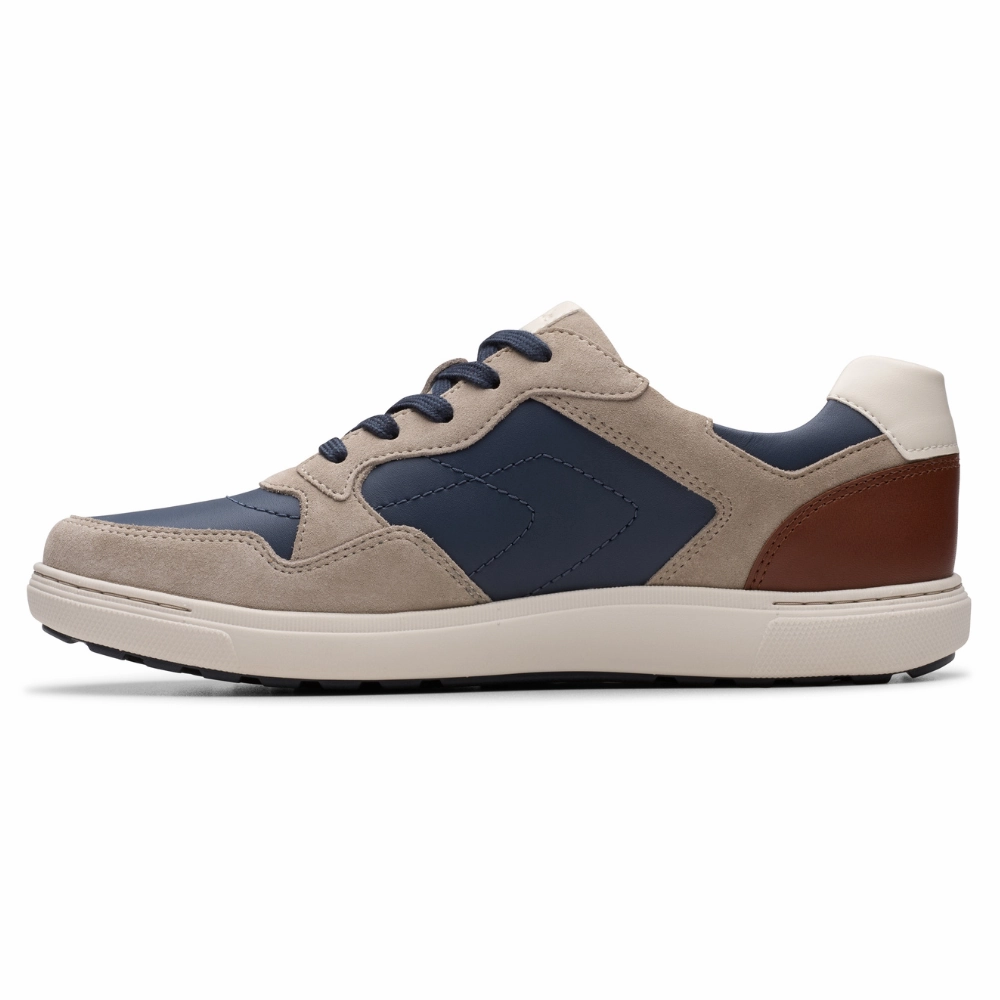 Clarks Mapstone Sport Grey Combi Leather Sneaker (Men's) Air Max Thea Casual Shoes