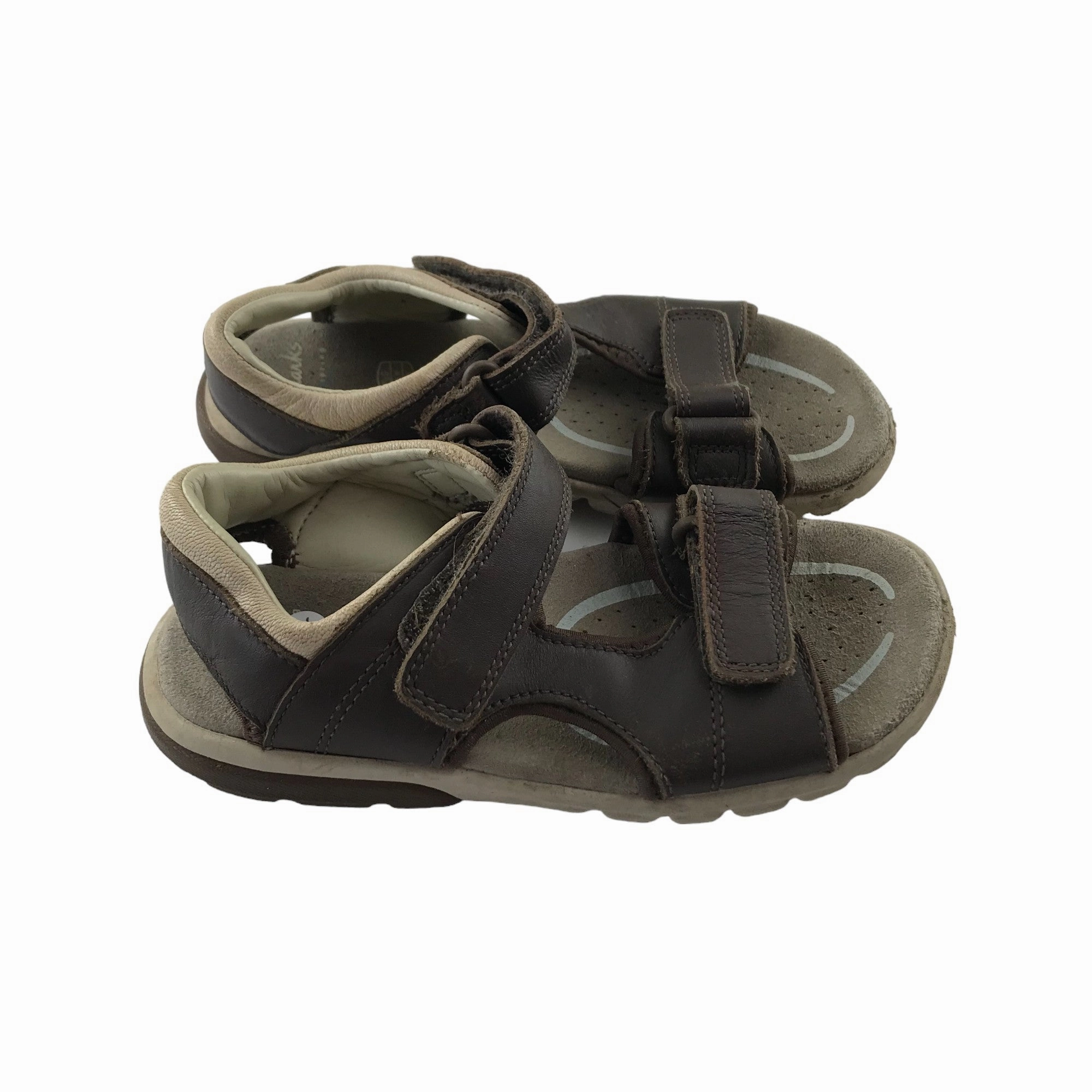 Sandals With Thong Clarks Sandals Shoe Size 11 Grey Leather Style with Straps