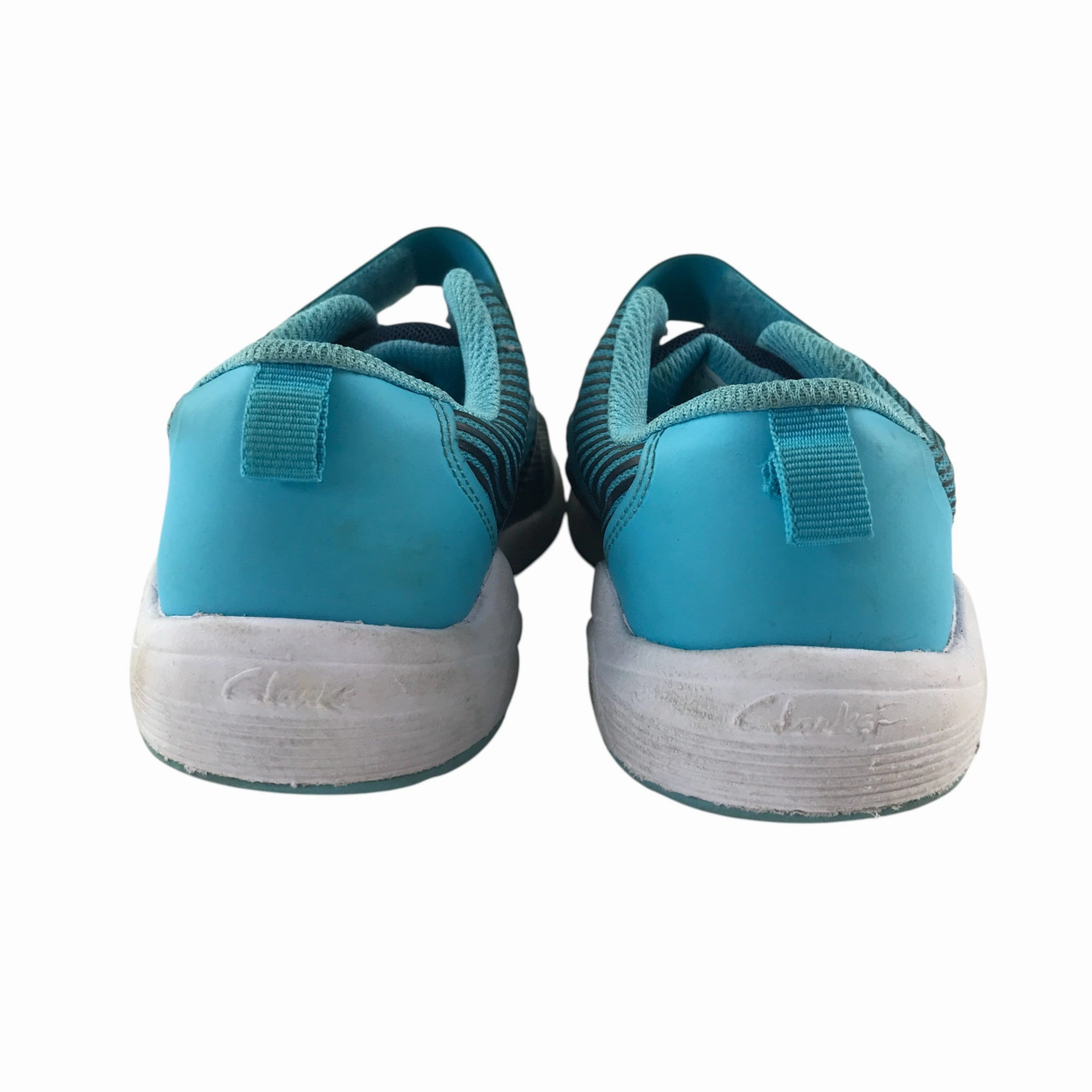 Comfortable Walking Shoes For Italy Clarks trainers shoe size 1G navy blue and white colourway