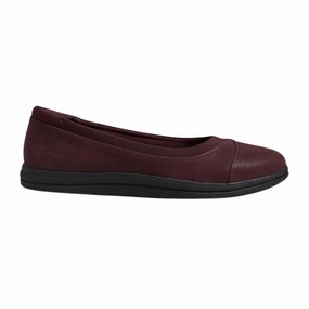 Tabi Shoes Flats Clarks Women's Breeze Ayla Ballet Flat, Burgundy Synthetic