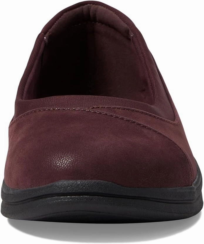 Clarks Women's Breeze Ayla Ballet Flat, Burgundy Synthetic Warm Flat Shoes