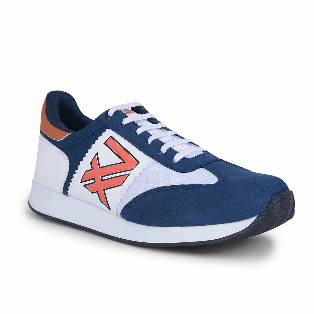 Leap7x Casual Teal Blue Lacing Sneakers For Men BACKAM-1E By Liberty Breathable Mesh Casual Light Outdoor Hiking Shoes