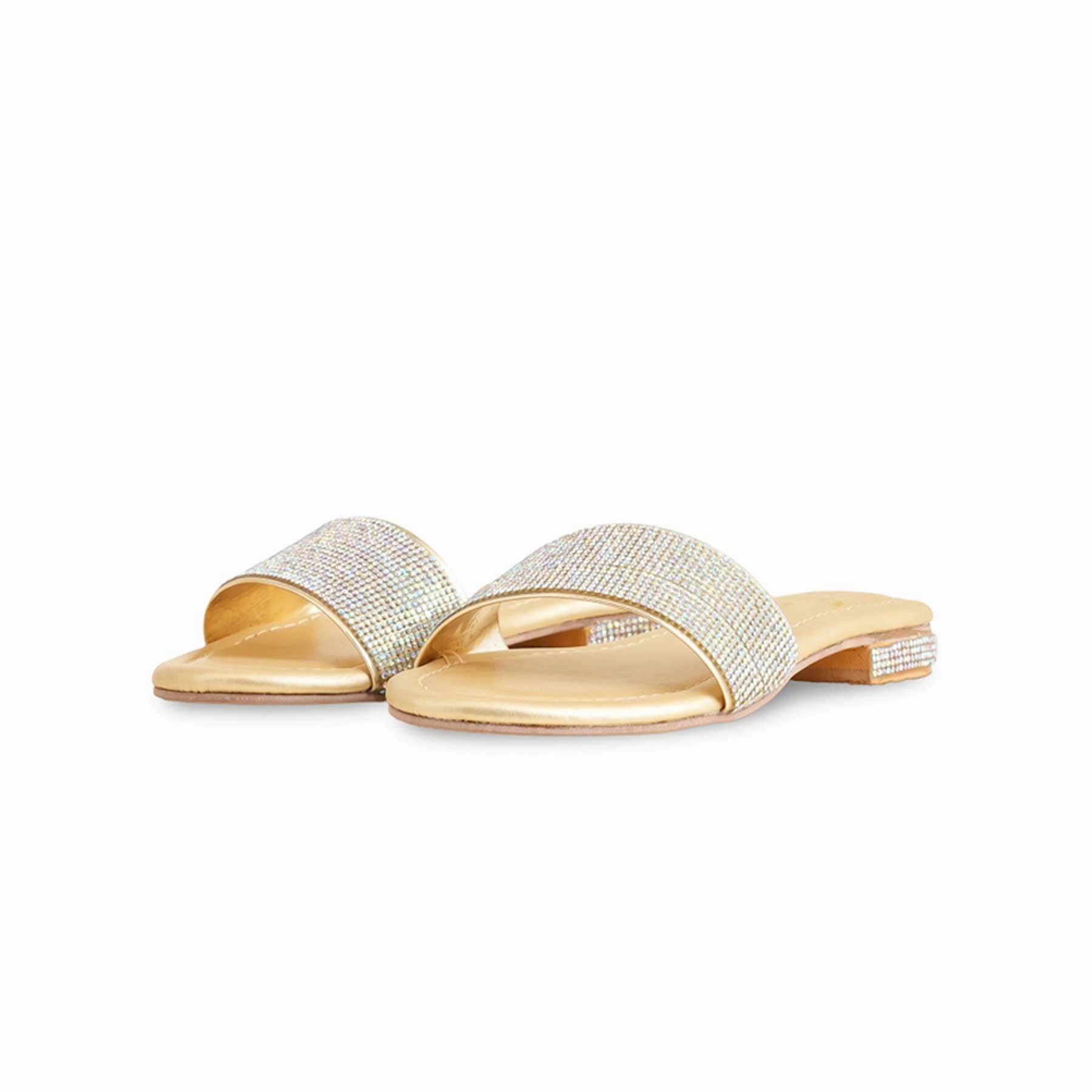 Girls Golden Fancy Slipper KD5543 Luxury Fur Slippers