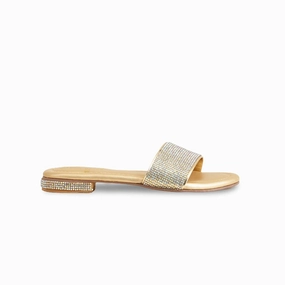 Girls Golden Fancy Slipper KD5543 Slippers With Open Toes