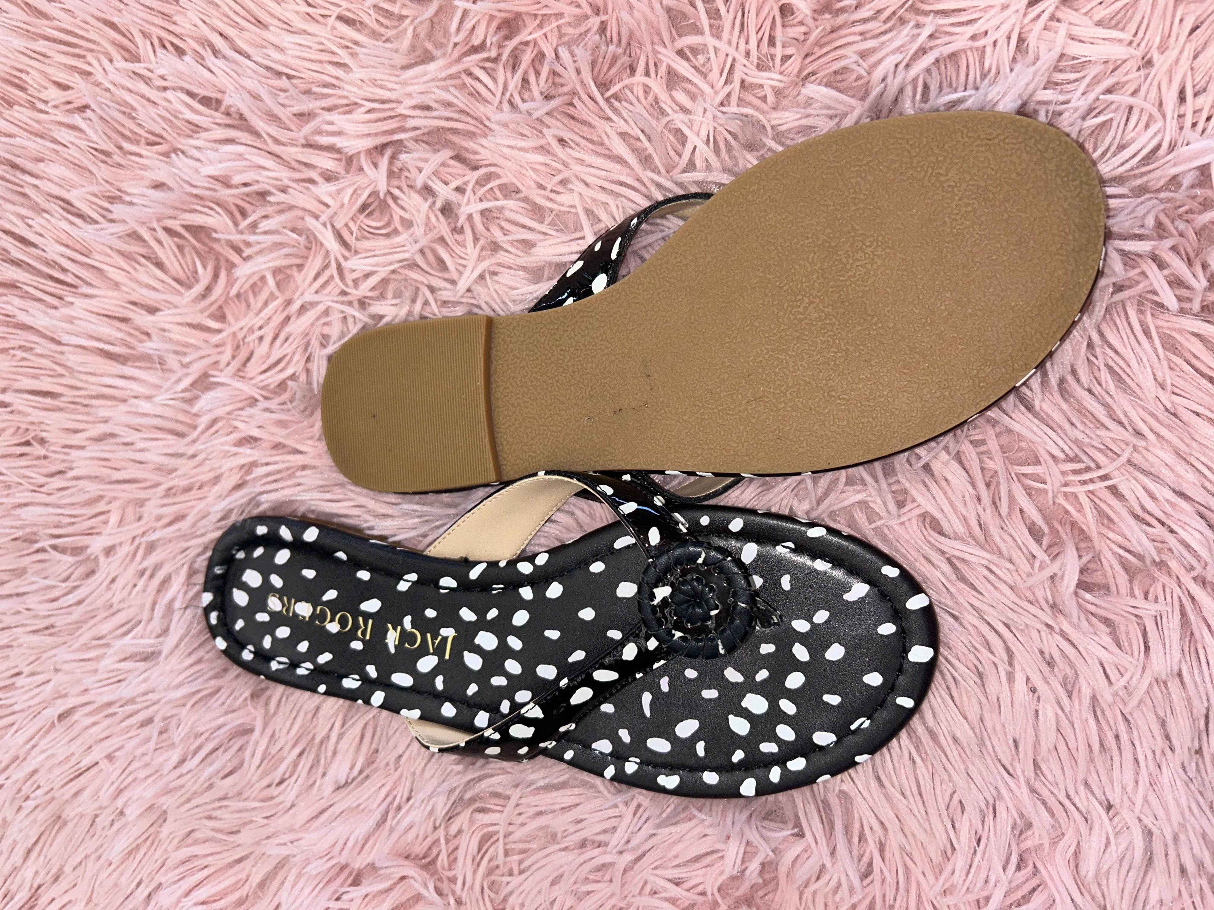 Decorating Flip Flops Sandals Flip Flops By Jack Rogers In Black White Polkadot, Size: 7